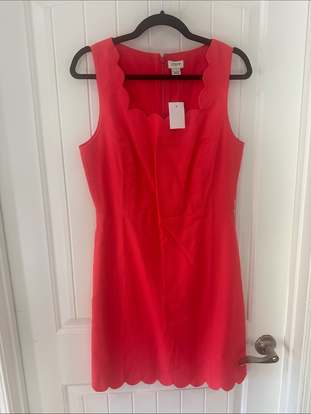 J. Crew Coral Scallop Sheath Mini Dress